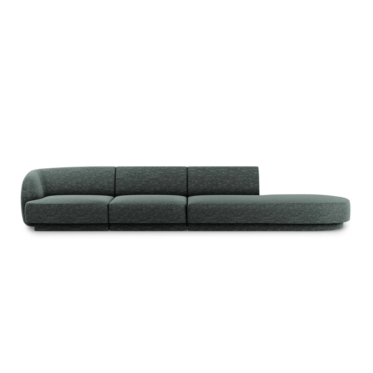 Miley 4-Sitzer Sofa, Rechte Seite offen, in Chenille (Haga78) in Petrol, 323x90 cm – Bild 1