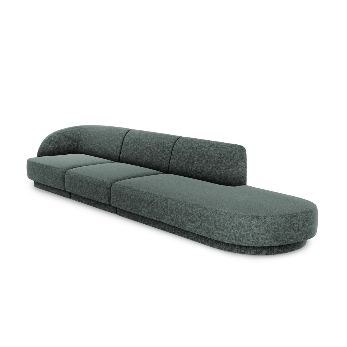 Miley 4-Sitzer Sofa, Rechte Seite offen, in Chenille (Haga78) in Petrol, 323x90 cm – Bild 3