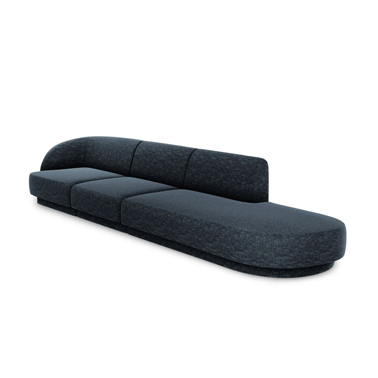 Miley 4-Sitzer Sofa, Rechte Seite offen, in Chenille (Haga86) in Königsblau, 323x90 cm – Bild 3