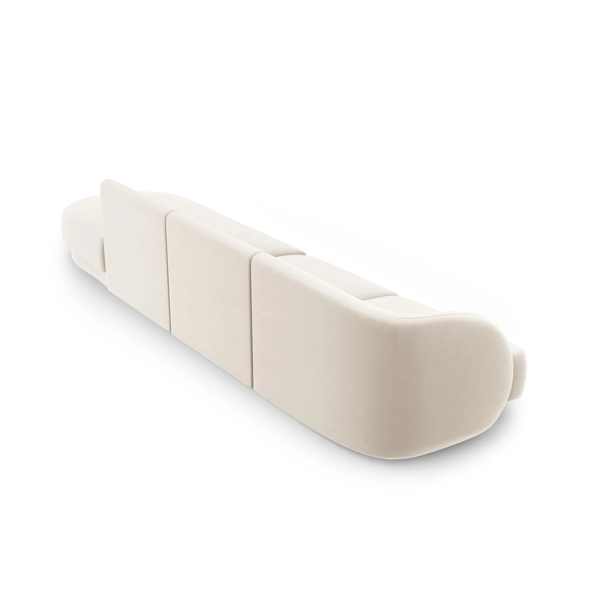 Miley 4-Sitzer Sofa, Rechte Seite offen, in Samt (Blu22) in Leichtes Beige, 323x90 cm – Bild 4