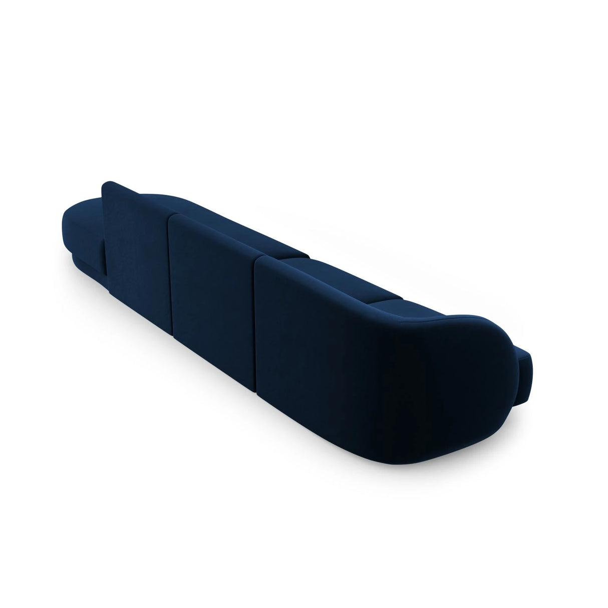Miley 4-Sitzer Sofa, Rechte Seite offen, in Samt (Blu86) in Königsblau, 323x90 cm – Bild 4