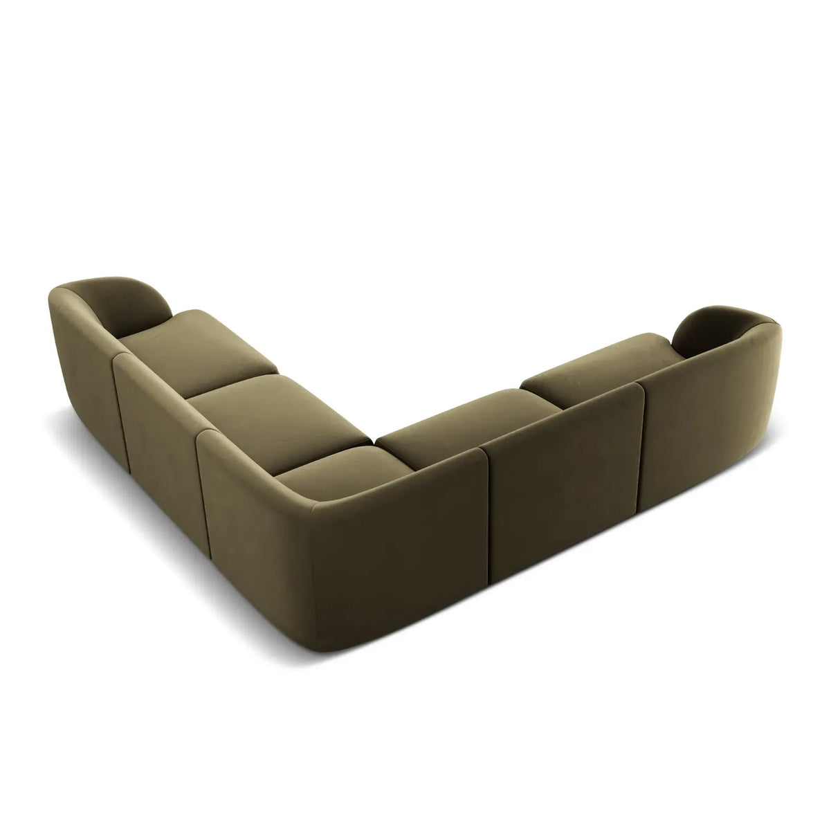Miley 5-Sitzer Ecksofa mit Bezug aus Samt oder Boucle, 255x255 cm - ZEN ZONE Furniture