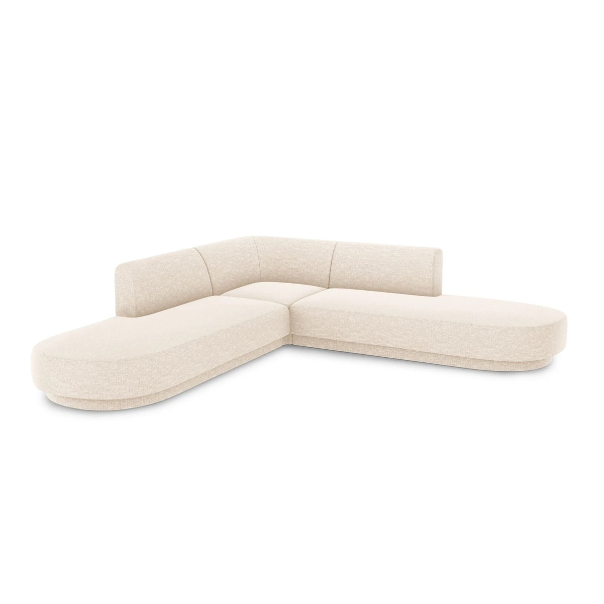 Miley 5-Sitzer Ecksofa, symmetrisch, in Chenille (Haga23) in Leichtes Beige, 248x248 cm – Bild 3