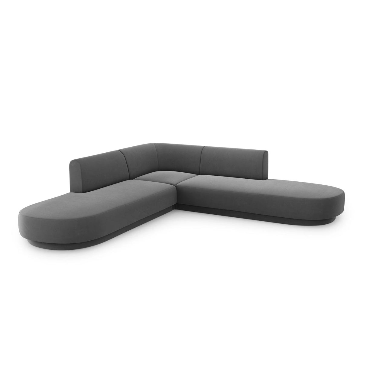Miley 5-Sitzer Ecksofa, symmetrisch, in Samt (Blu14) in Grau, 248x248 cm – Bild 3