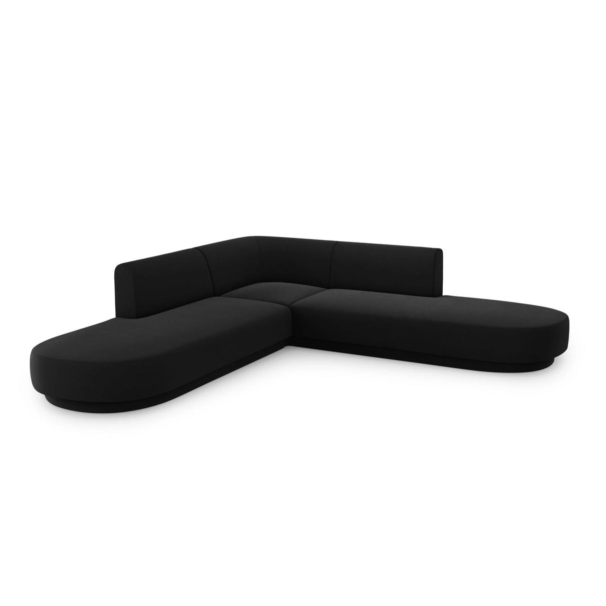 Miley 5-Sitzer Ecksofa, symmetrisch, in Samt (Blu19) in Schwarz, 248x248 cm – Bild 3