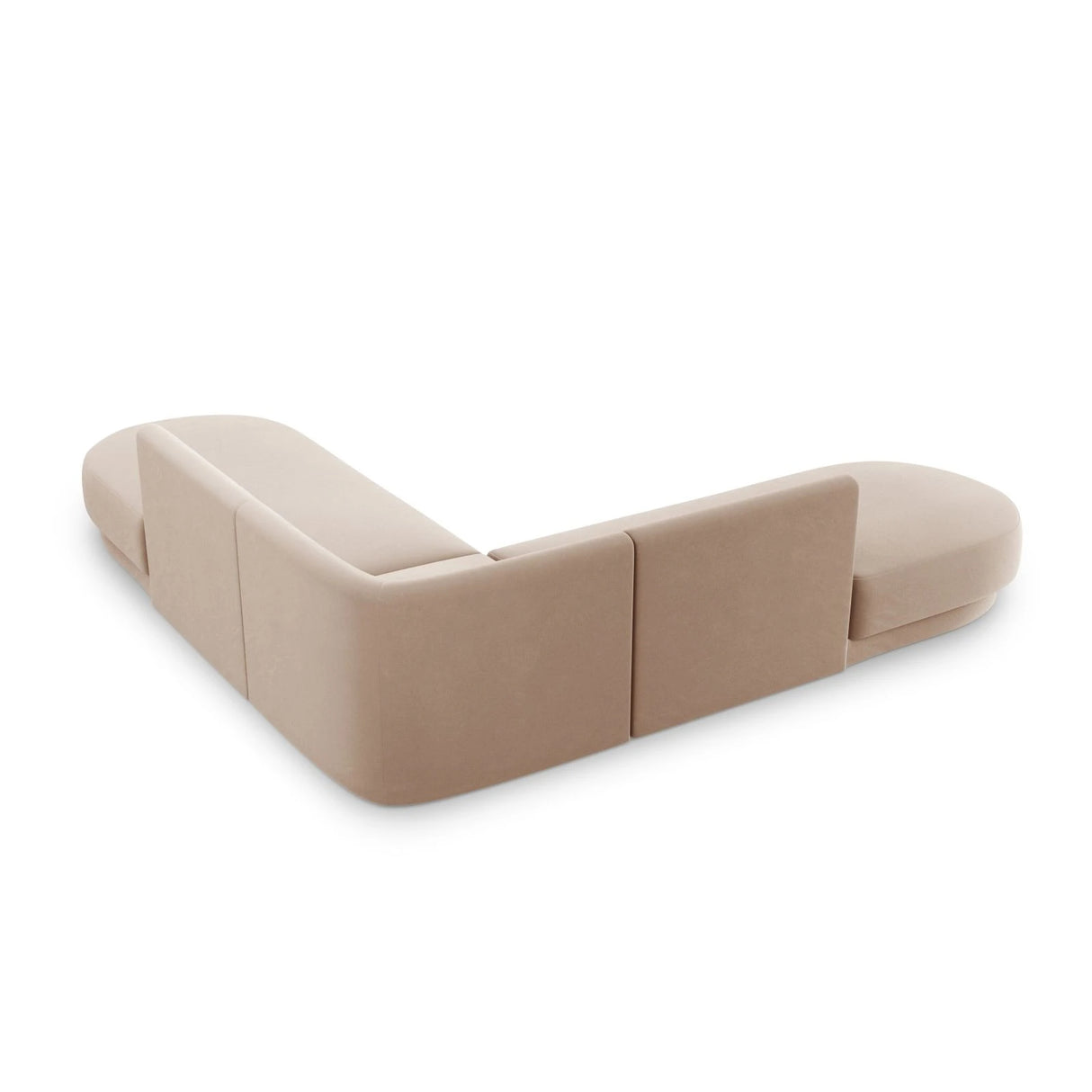 Miley 5-Sitzer Ecksofa, symmetrisch, in Samt (Blu40) in Cappuccino, 248x248 cm – Bild 4