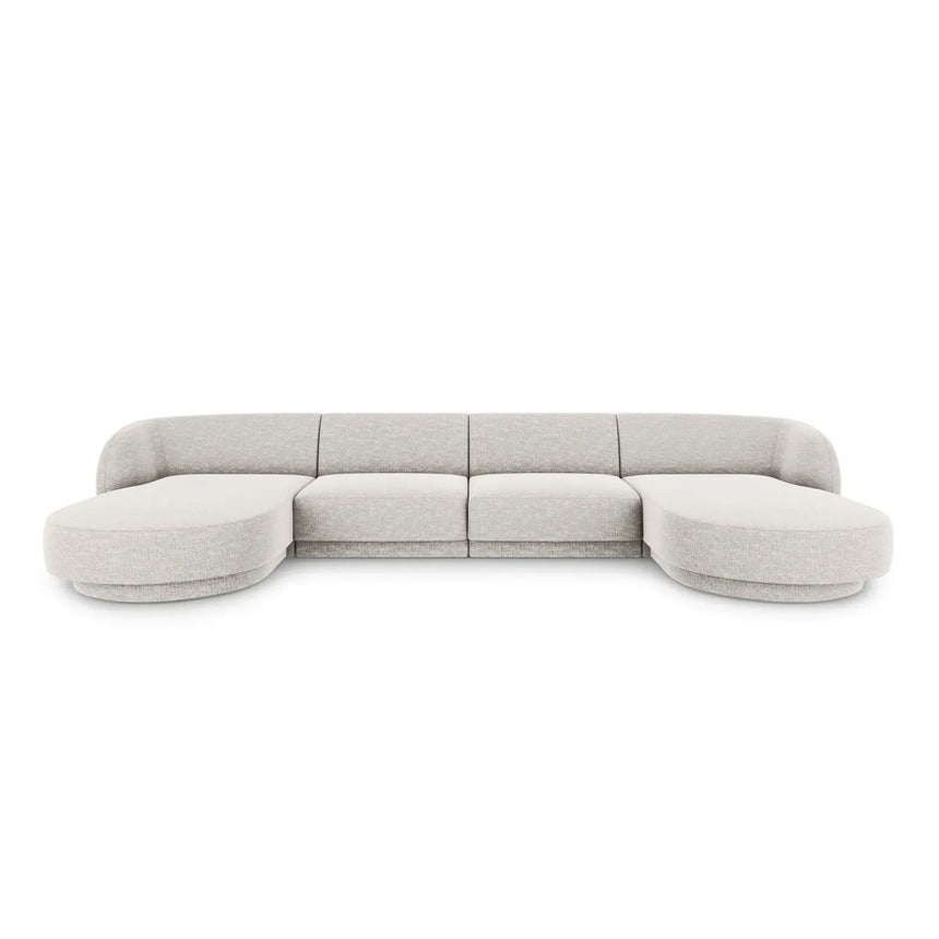 Miley 5-Sitzer Panorama-Sofa mit Bezug aus Chenille, 330x156 cm - ZEN ZONE Furniture