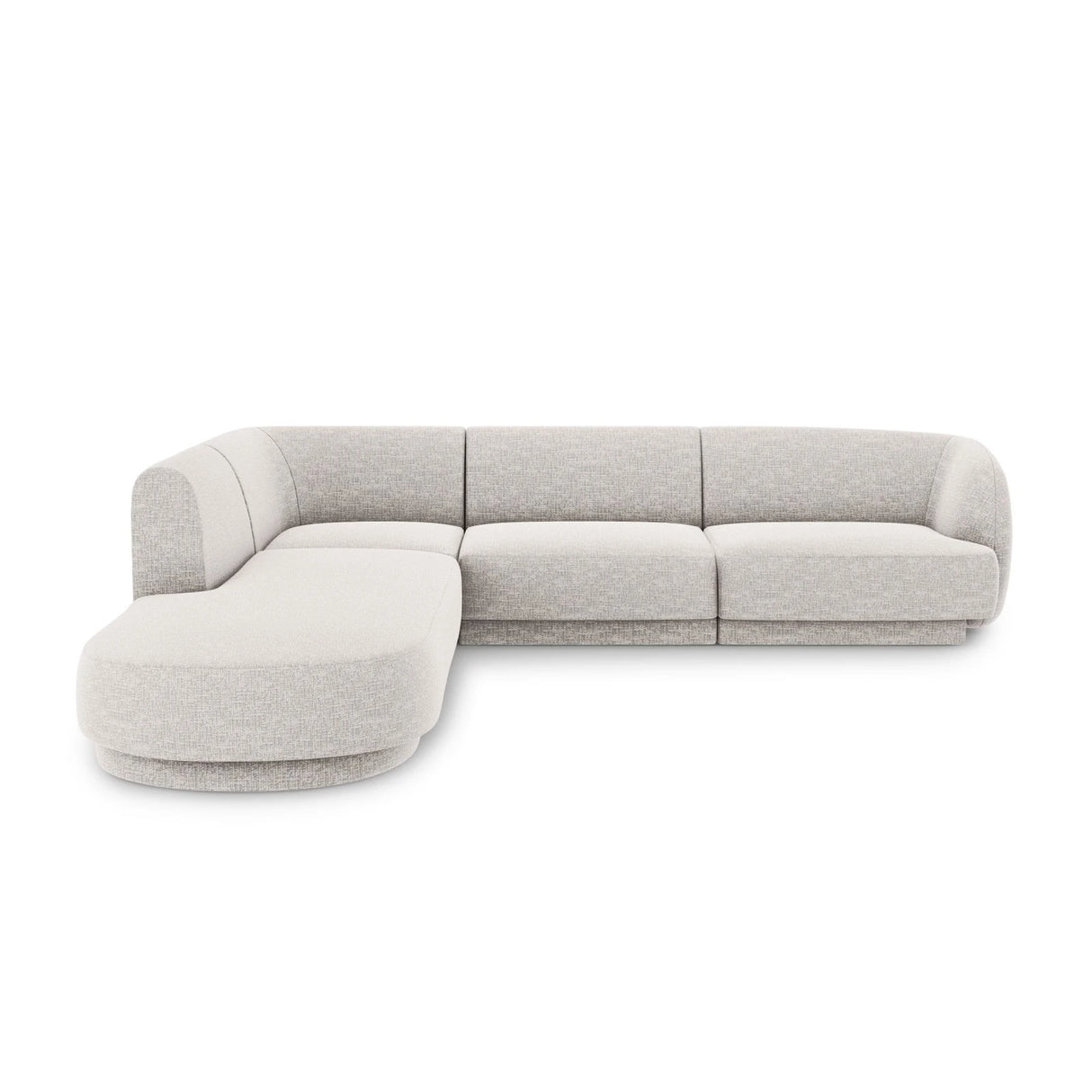 Miley 6-Sitzer Ecksofa, Chaiselongue Links, in Chenille (Haga06) in Hellgrau, 255x248 cm – Bild 1