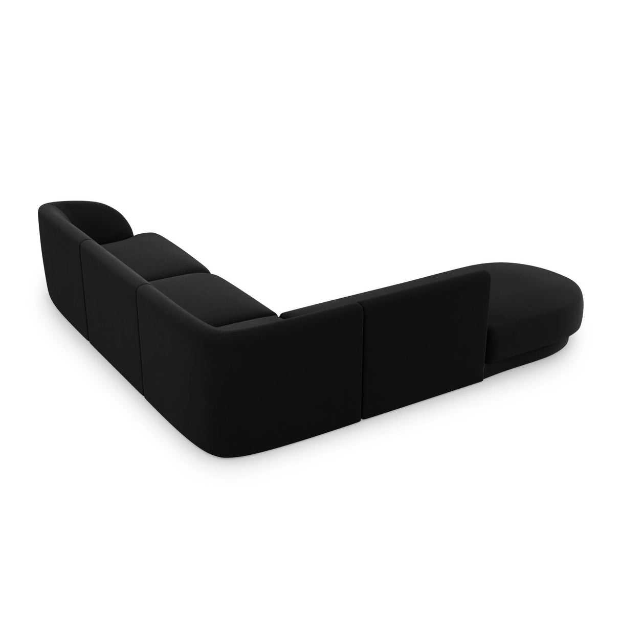 Miley 6-Sitzer Ecksofa, Chaiselongue Links, in Samt (Blu19) in Schwarz, 255x248 cm – Bild 4