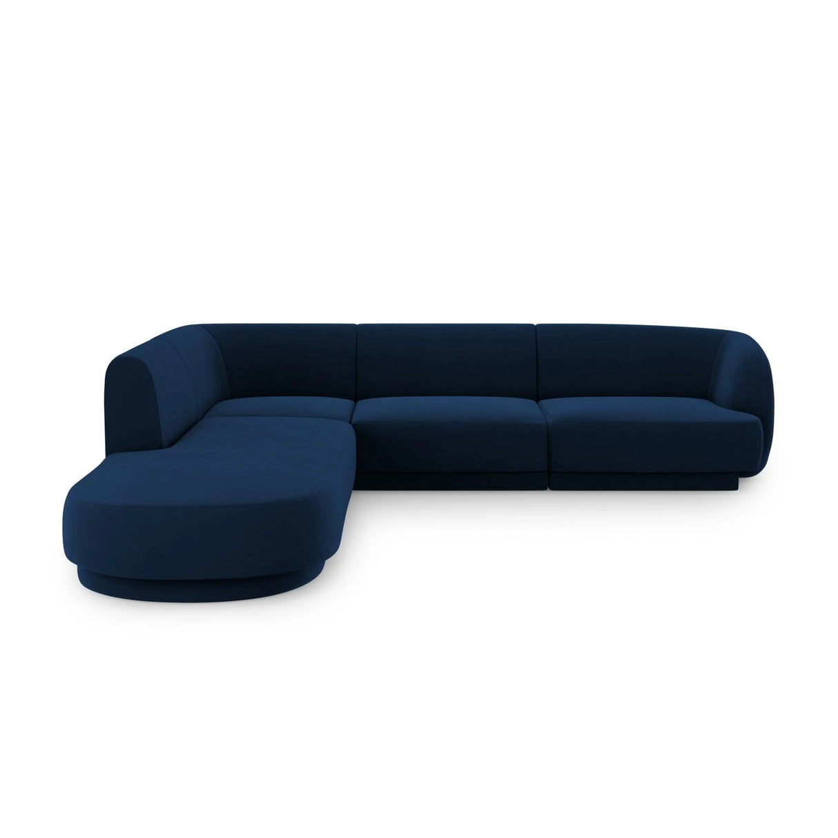 Miley 6-Sitzer Ecksofa, Chaiselongue Links, in Samt (Blu86) in Königsblau, 255x248 cm – Bild 1