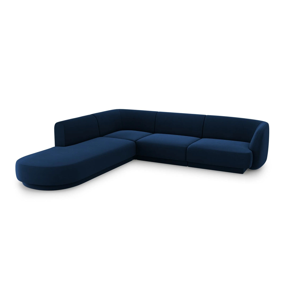 Miley 6-Sitzer Ecksofa, Chaiselongue Links, in Samt (Blu86) in Königsblau, 255x248 cm – Bild 3