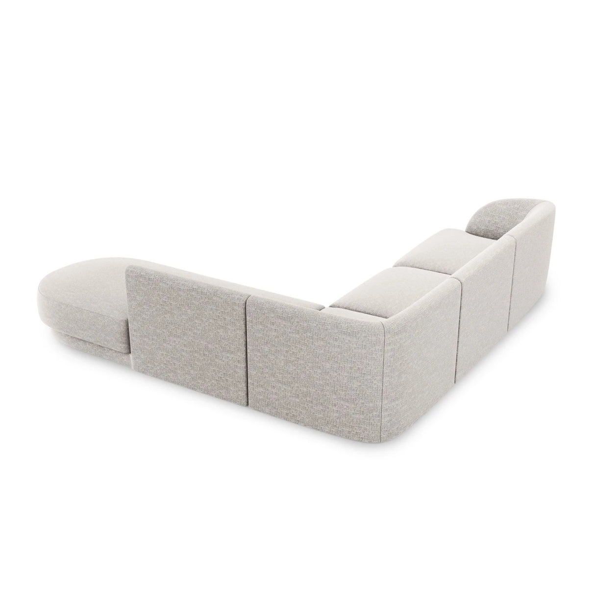 Miley 6-Sitzer Ecksofa, Chaiselongue Rechts, in Chenille (Haga06) in Hellgrau, 255x248 cm – Bild 4