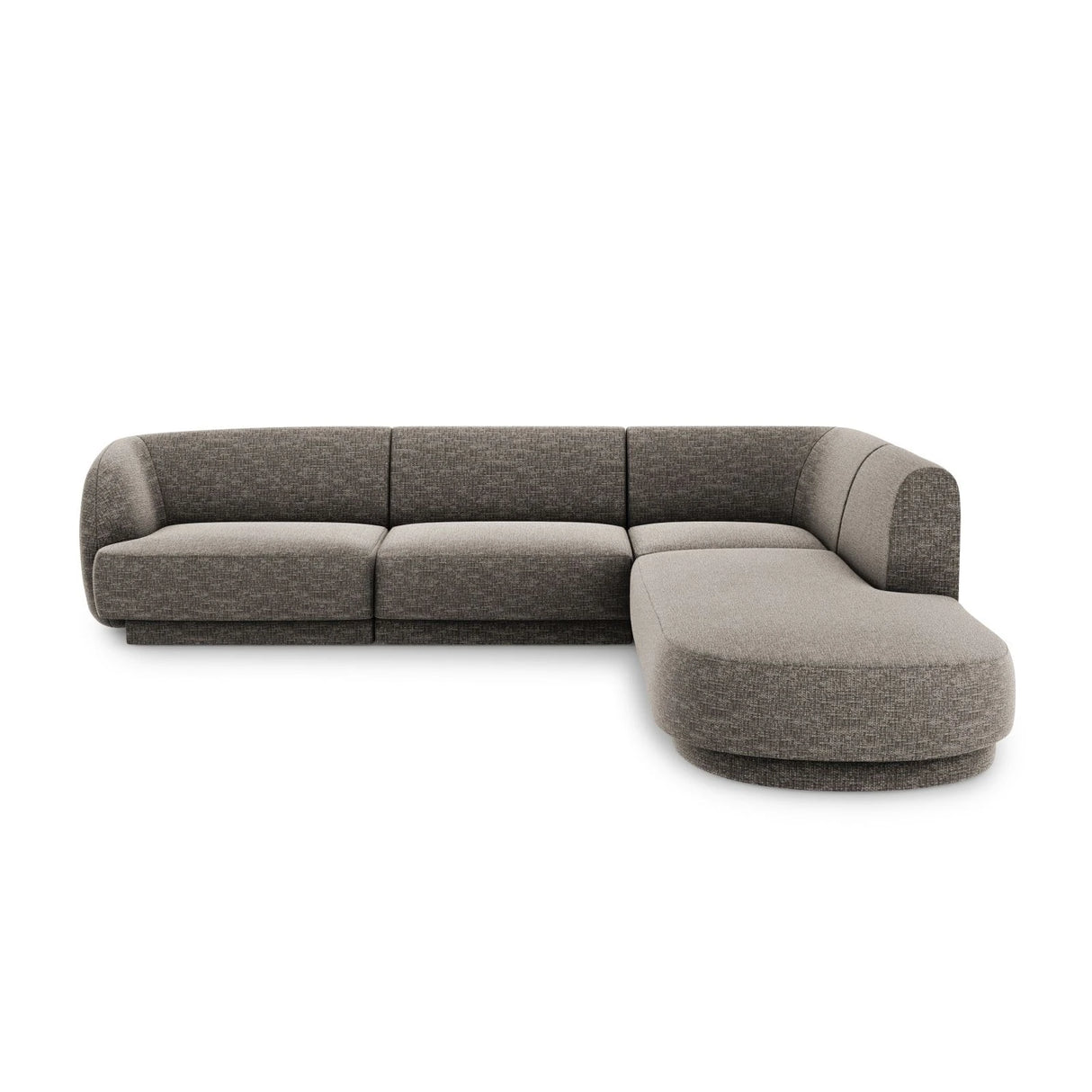 Miley 6-Sitzer Ecksofa, Chaiselongue Rechts, in Chenille (Haga16) in Grau, 255x248 cm – Bild 1
