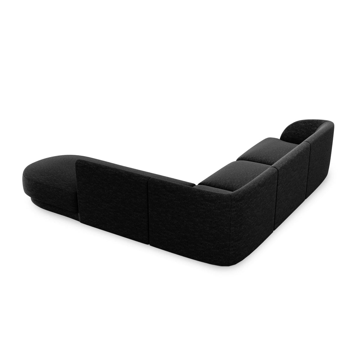 Miley 6-Sitzer Ecksofa, Chaiselongue Rechts, in Chenille (Haga19) in Schwarz, 255x248 cm – Bild 4