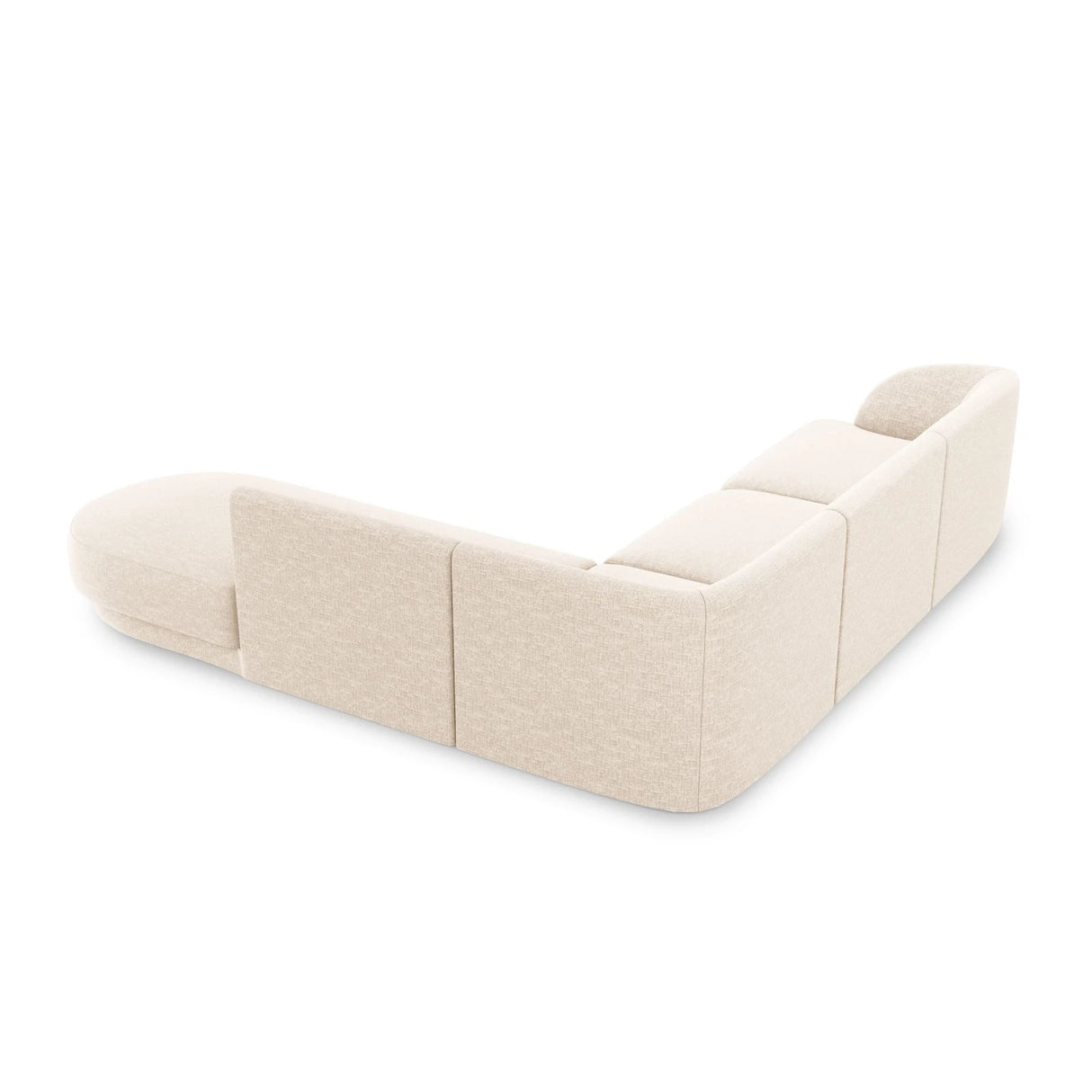 Miley 6-Sitzer Ecksofa, Chaiselongue Rechts, in Chenille (Haga23) in Leichtes Beige, 255x248 cm – Bild 4