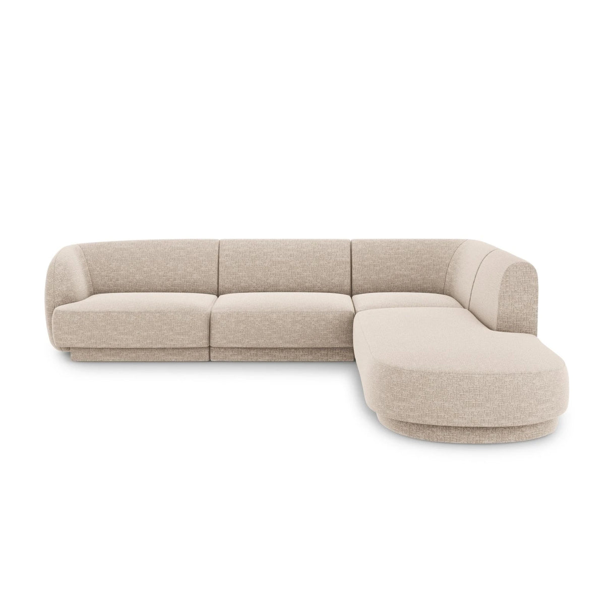 Miley 6-Sitzer Ecksofa, Chaiselongue Rechts, in Chenille (Haga30) in Beige, 255x248 cm – Bild 1
