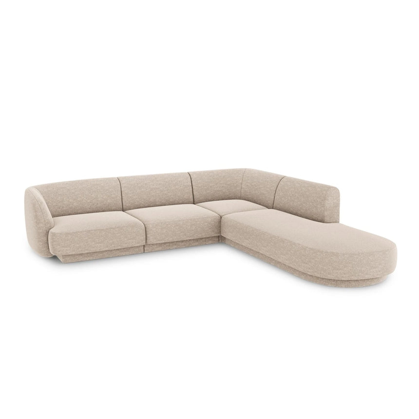 Miley 6-Sitzer Ecksofa, Chaiselongue Rechts, in Chenille (Haga30) in Beige, 255x248 cm – Bild 3