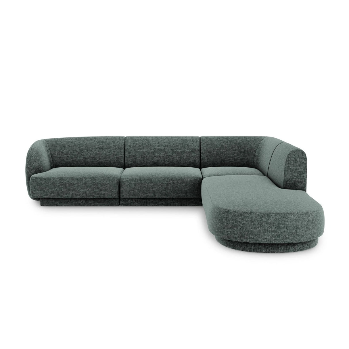 Miley 6-Sitzer Ecksofa, Chaiselongue Rechts, in Chenille (Haga78) in Petrol, 255x248 cm – Bild 1