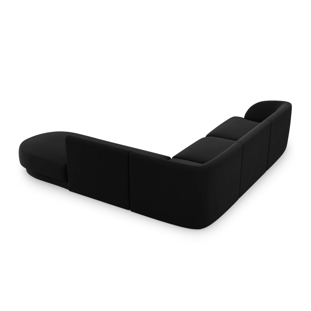 Miley 6-Sitzer Ecksofa, Chaiselongue Rechts, in Samt (Blu19) in Schwarz, 255x248 cm – Bild 4