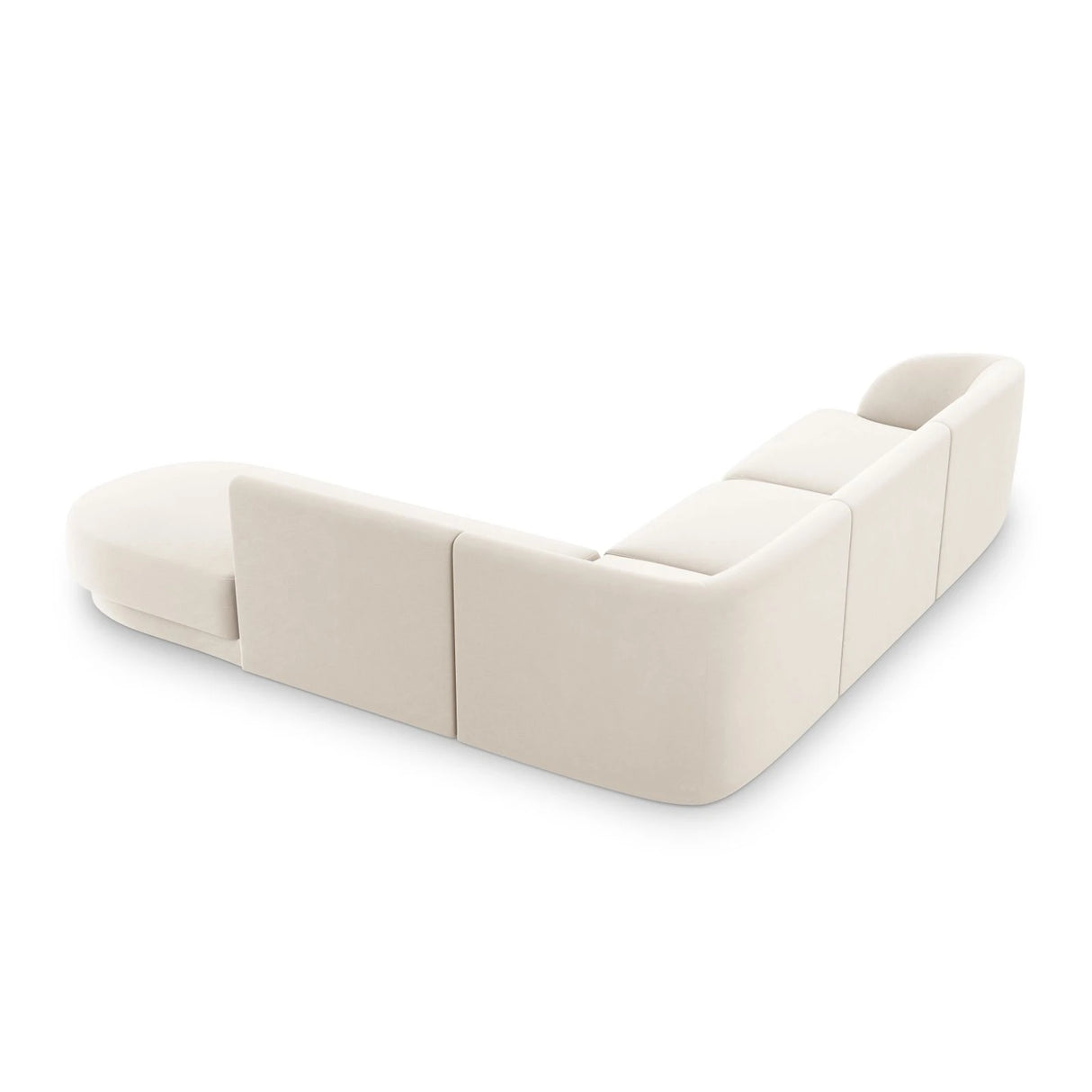 Miley 6-Sitzer Ecksofa, Chaiselongue Rechts, in Samt (Blu22) in Leichtes Beige, 255x248 cm – Bild 4