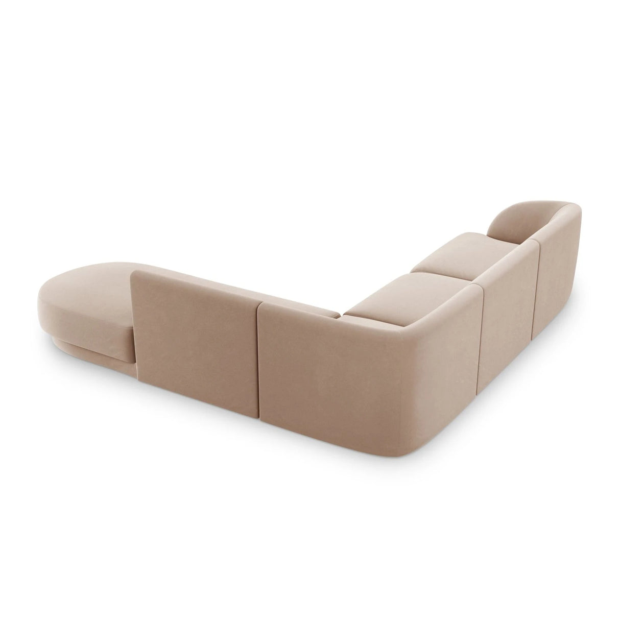 Miley 6-Sitzer Ecksofa, Chaiselongue Rechts, in Samt (Blu40) in Cappuccino, 255x248 cm – Bild 4