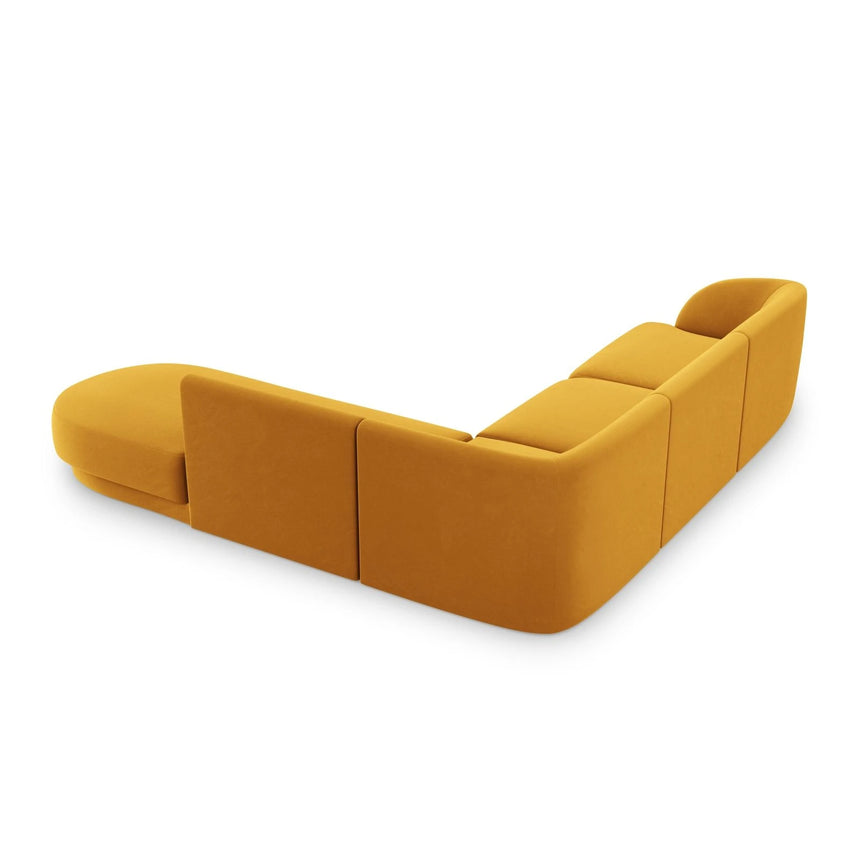 Miley 6-Sitzer Ecksofa, Chaiselongue Rechts, in Samt (Blu68) in Gelb, 255x248 cm – Bild 4