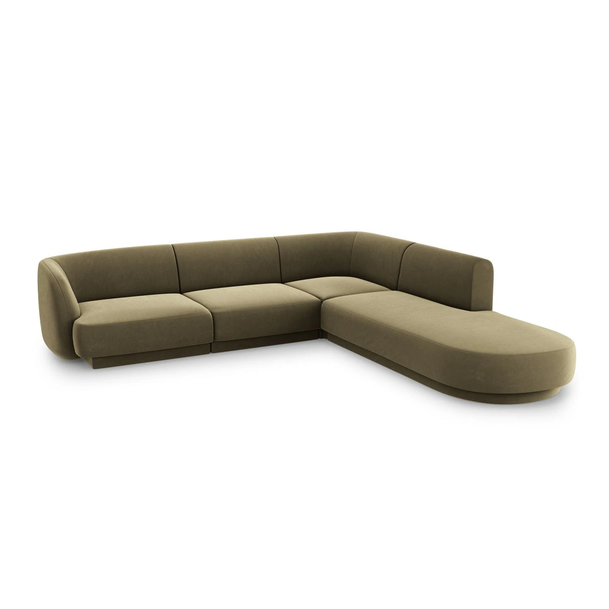 Miley 6-Sitzer Ecksofa, Chaiselongue Rechts, in Samt (Blu77) in Grün, 255x248 cm – Bild 3