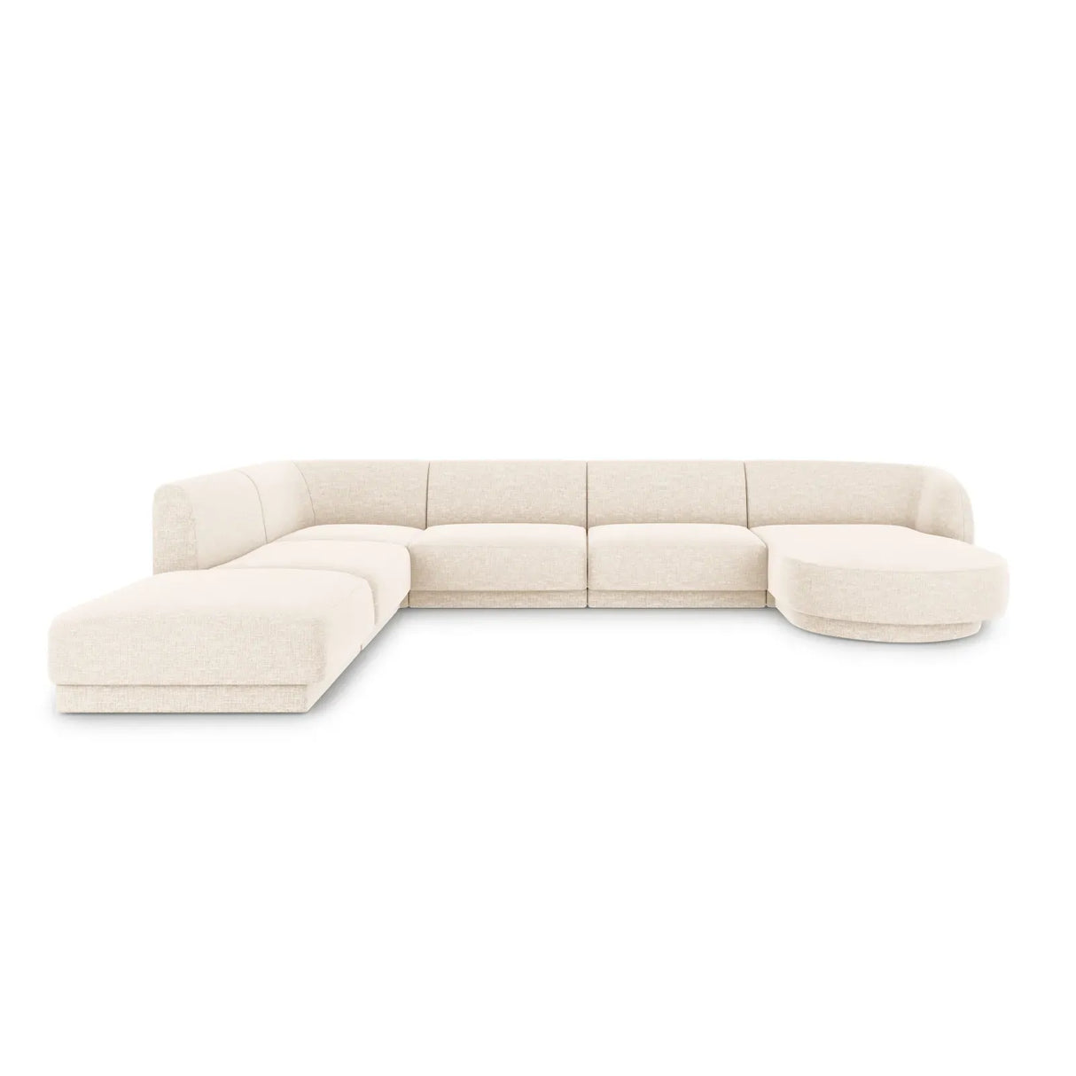 Miley 6-Sitzer Panorama-Sofa Links mit Bezug aus Chenille, 330x255 cm - ZEN ZONE Furniture