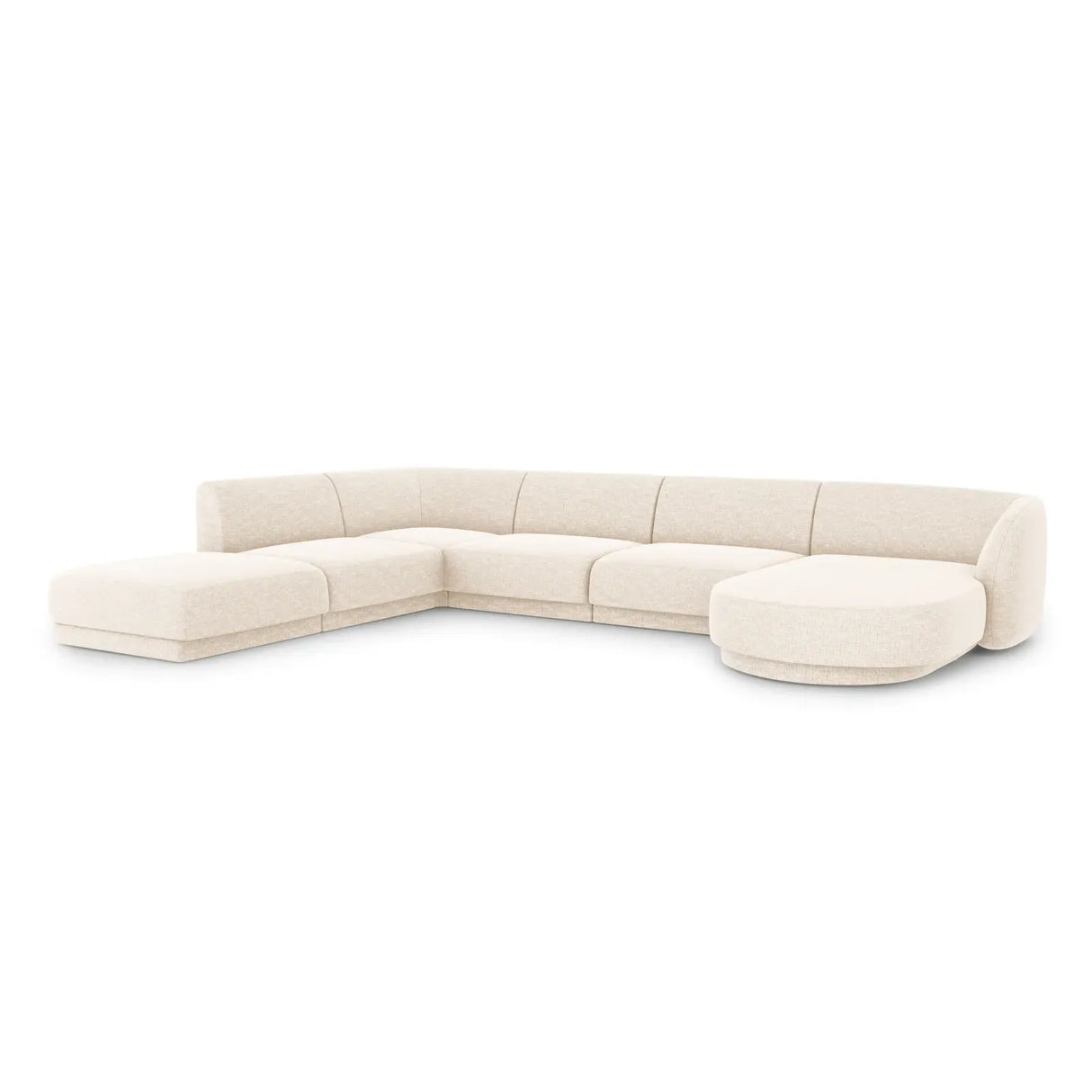 Miley 6-Sitzer Panorama-Sofa Links mit Bezug aus Chenille, 330x255 cm - ZEN ZONE Furniture