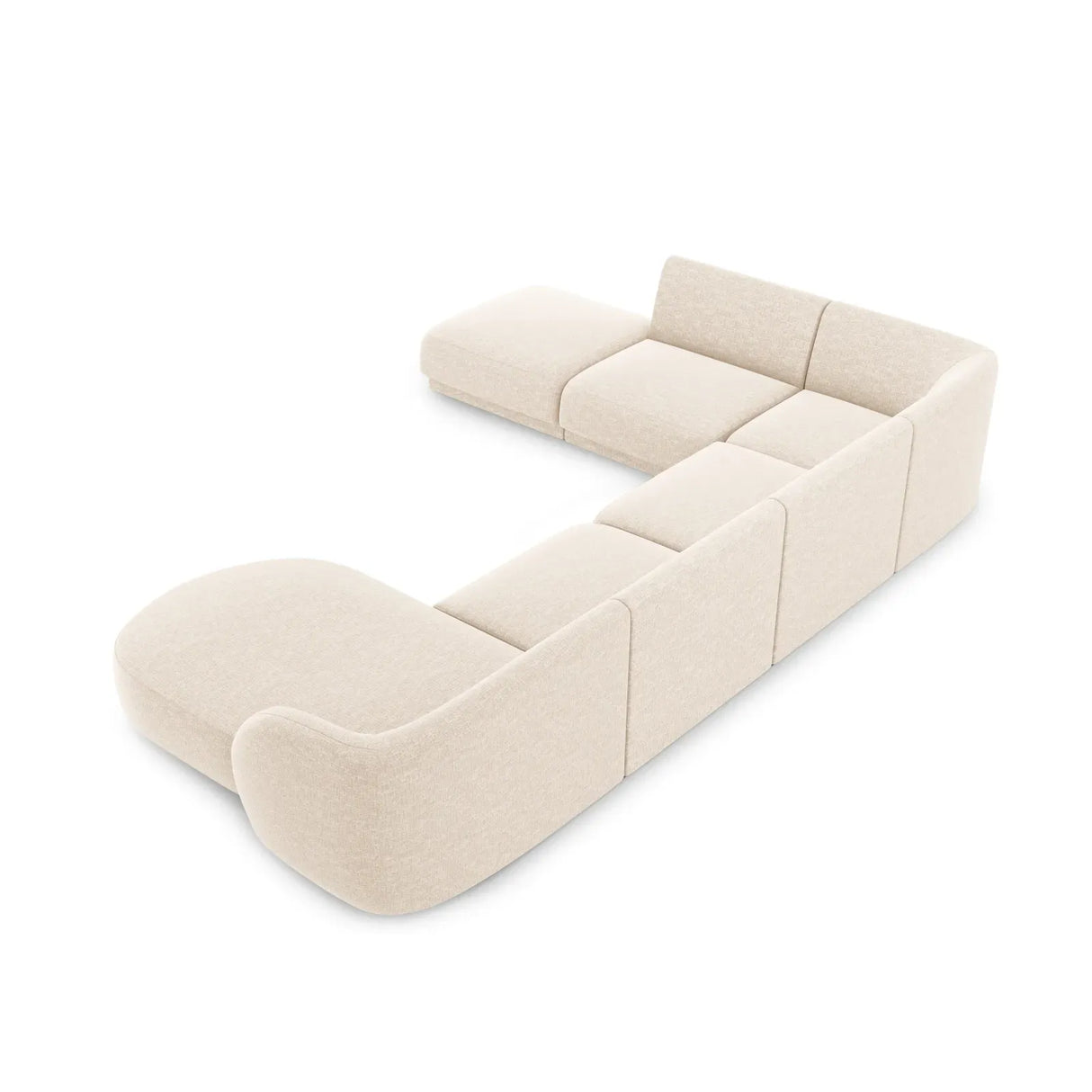 Miley 6-Sitzer Panorama-Sofa Links mit Bezug aus Chenille, 330x255 cm - ZEN ZONE Furniture