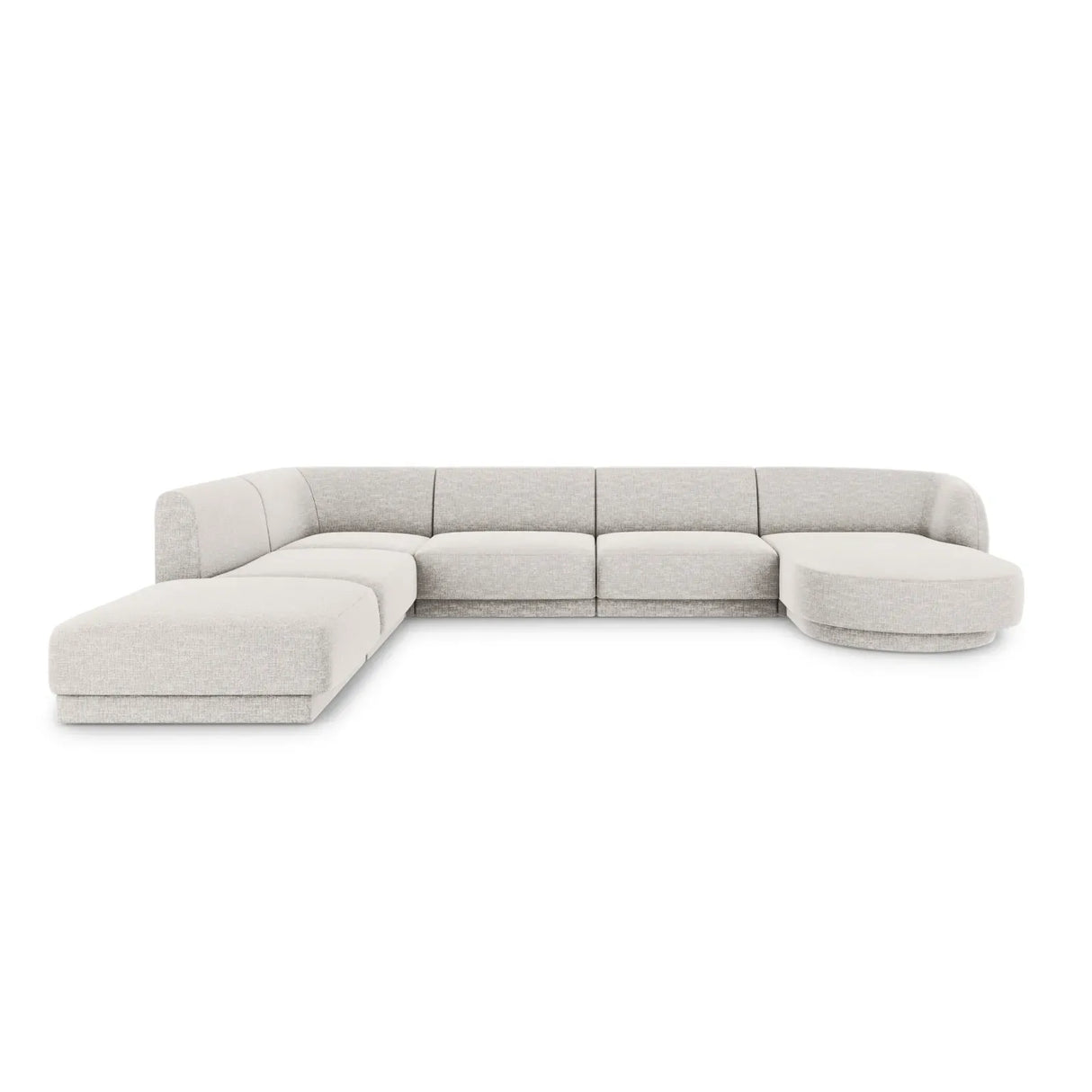 Miley 6-Sitzer Panorama-Sofa Links mit Bezug aus Chenille, 330x255 cm - ZEN ZONE Furniture