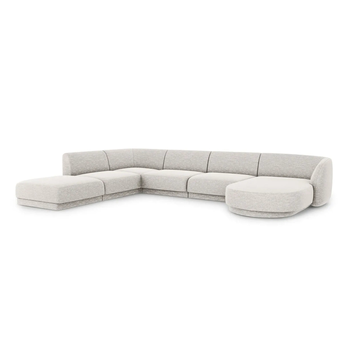 Miley 6-Sitzer Panorama-Sofa Links mit Bezug aus Chenille, 330x255 cm - ZEN ZONE Furniture