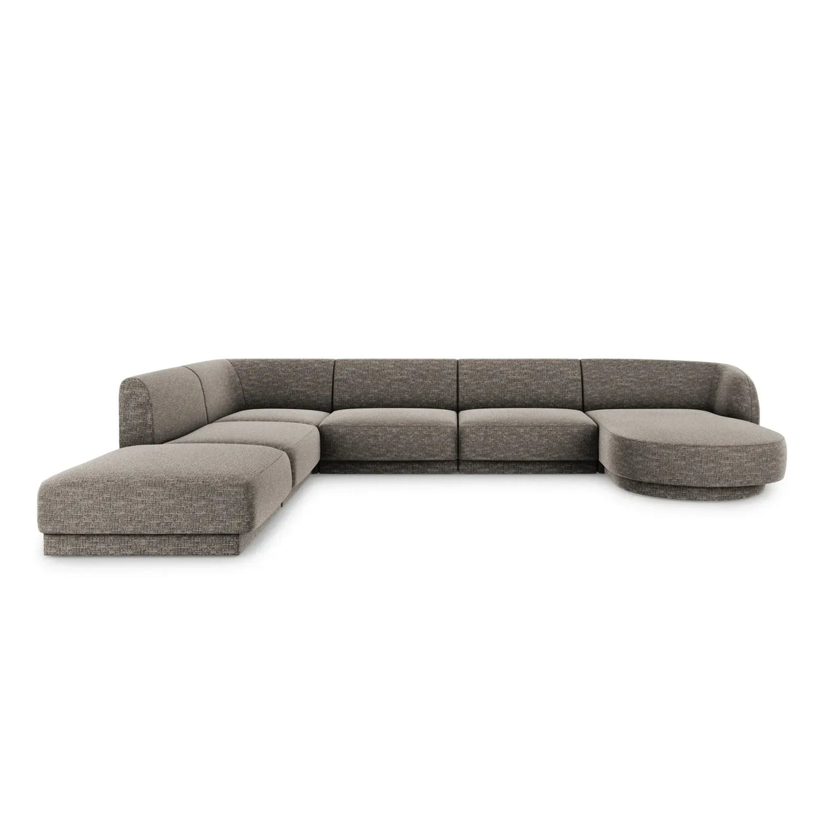 Miley 6-Sitzer Panorama-Sofa Links mit Bezug aus Chenille, 330x255 cm - ZEN ZONE Furniture