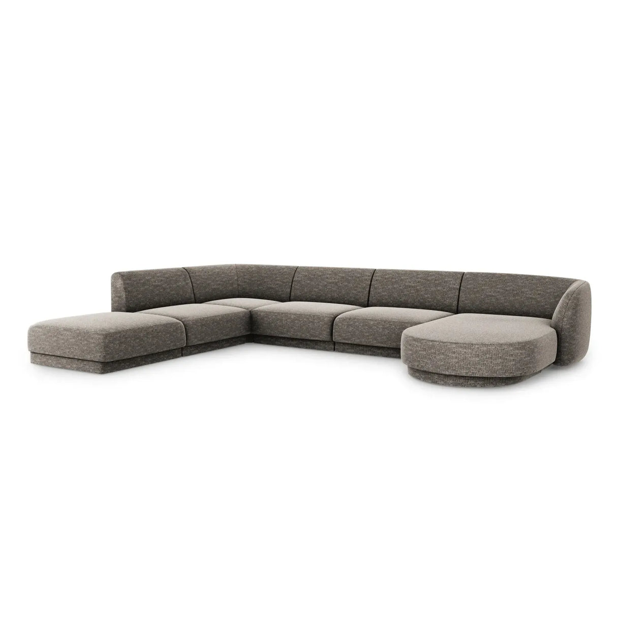 Miley 6-Sitzer Panorama-Sofa Links mit Bezug aus Chenille, 330x255 cm - ZEN ZONE Furniture
