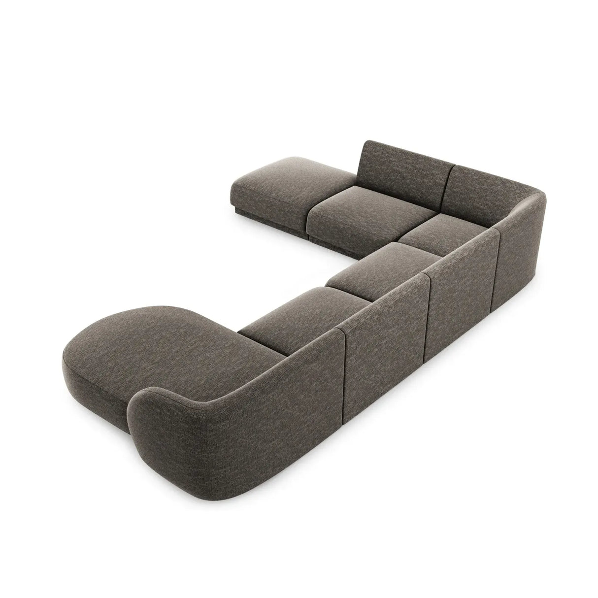 Miley 6-Sitzer Panorama-Sofa Links mit Bezug aus Chenille, 330x255 cm - ZEN ZONE Furniture