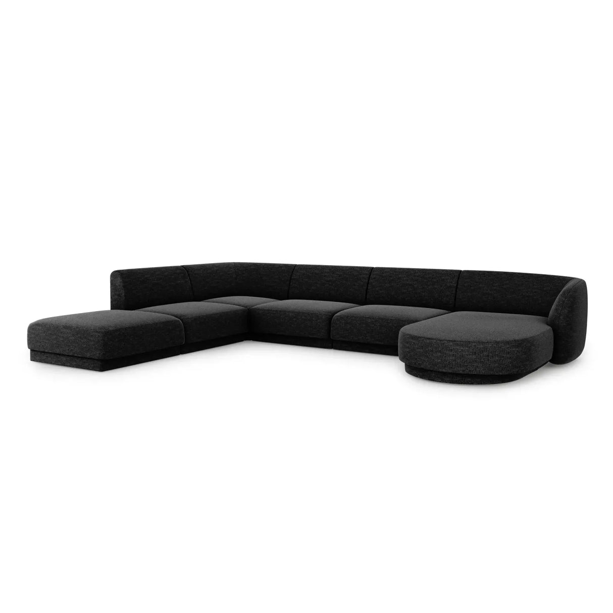 Miley 6-Sitzer Panorama-Sofa Links mit Bezug aus Chenille, 330x255 cm - ZEN ZONE Furniture
