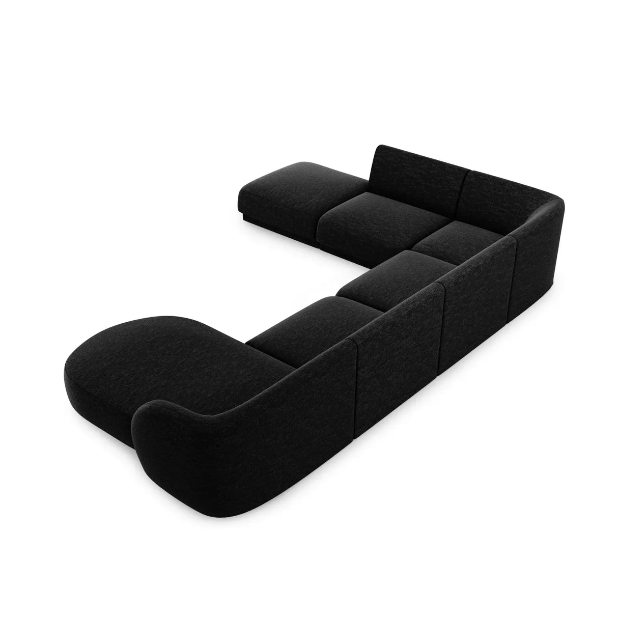 Miley 6-Sitzer Panorama-Sofa Links mit Bezug aus Chenille, 330x255 cm - ZEN ZONE Furniture