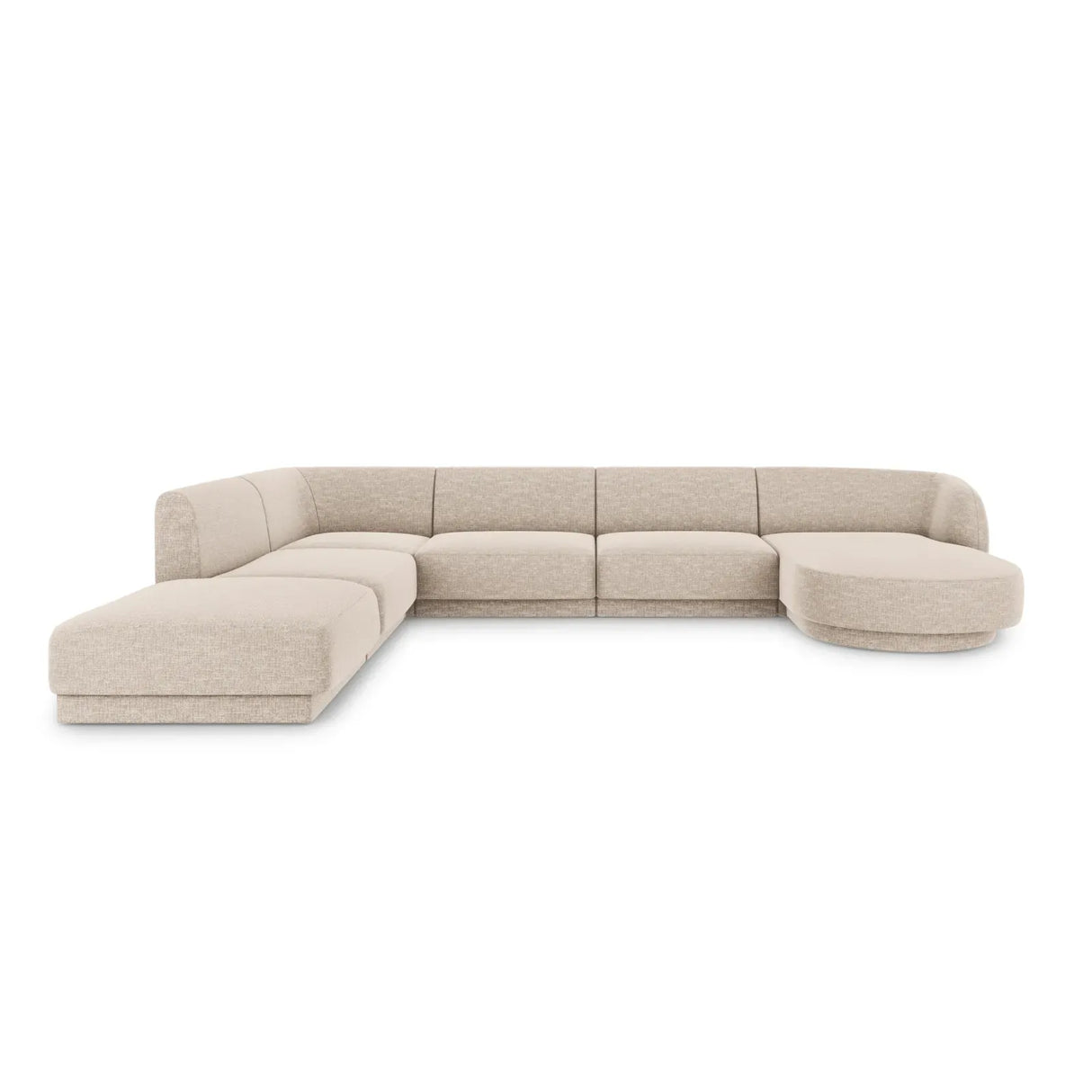 Miley 6-Sitzer Panorama-Sofa Links mit Bezug aus Chenille, 330x255 cm - ZEN ZONE Furniture