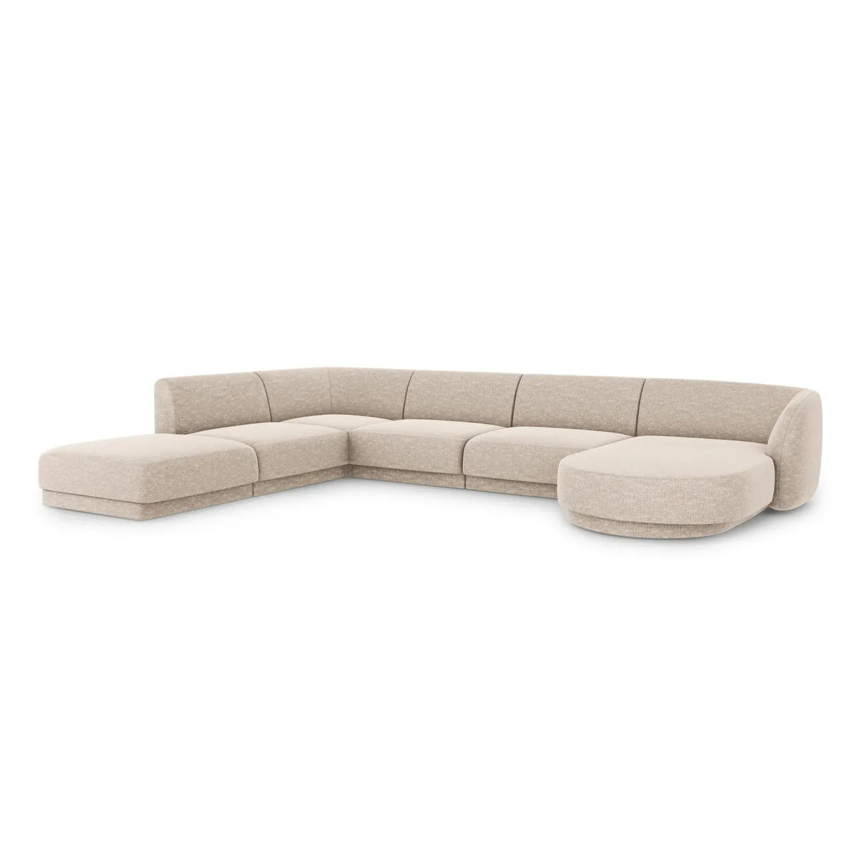 Miley 6-Sitzer Panorama-Sofa Links mit Bezug aus Chenille, 330x255 cm - ZEN ZONE Furniture