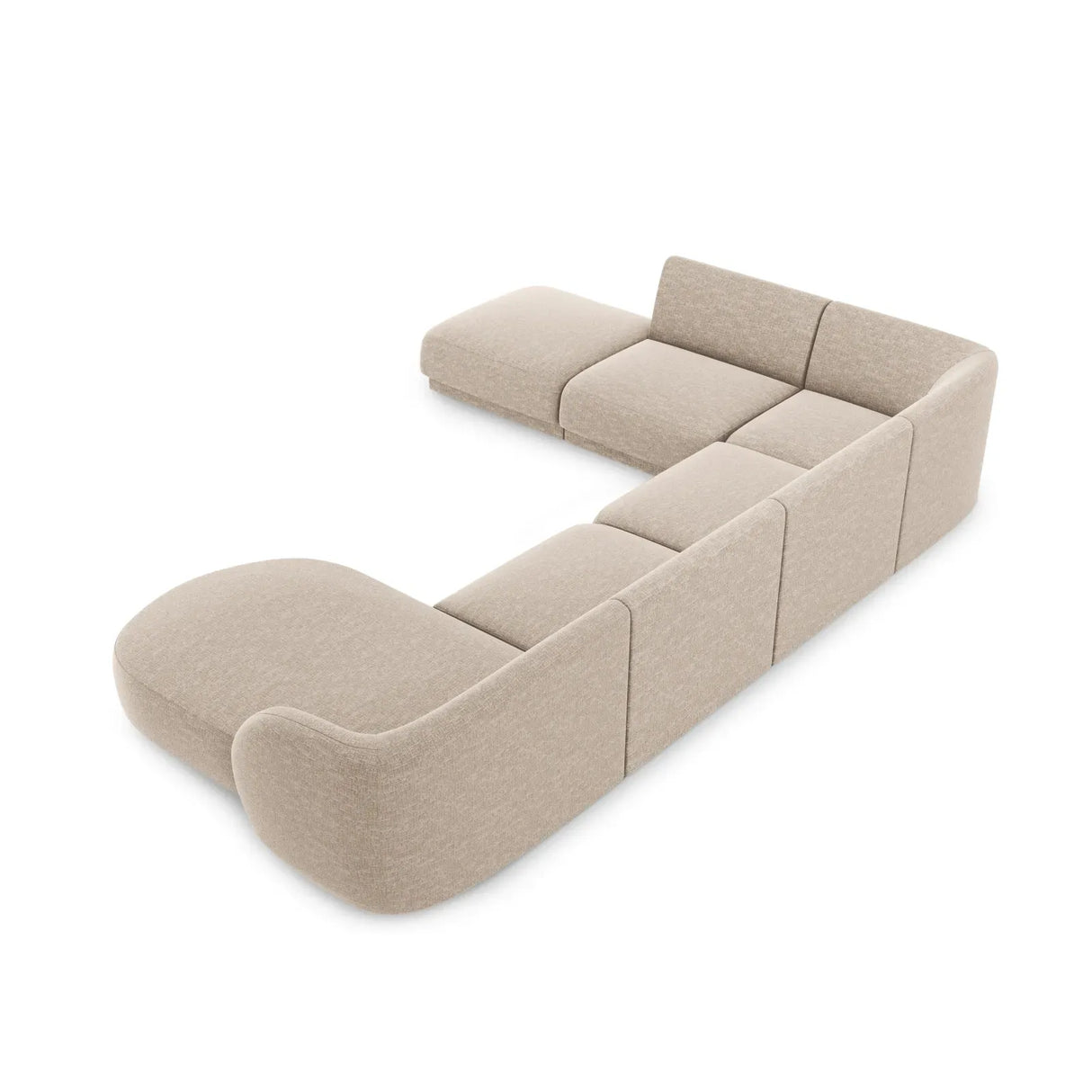Miley 6-Sitzer Panorama-Sofa Links mit Bezug aus Chenille, 330x255 cm - ZEN ZONE Furniture