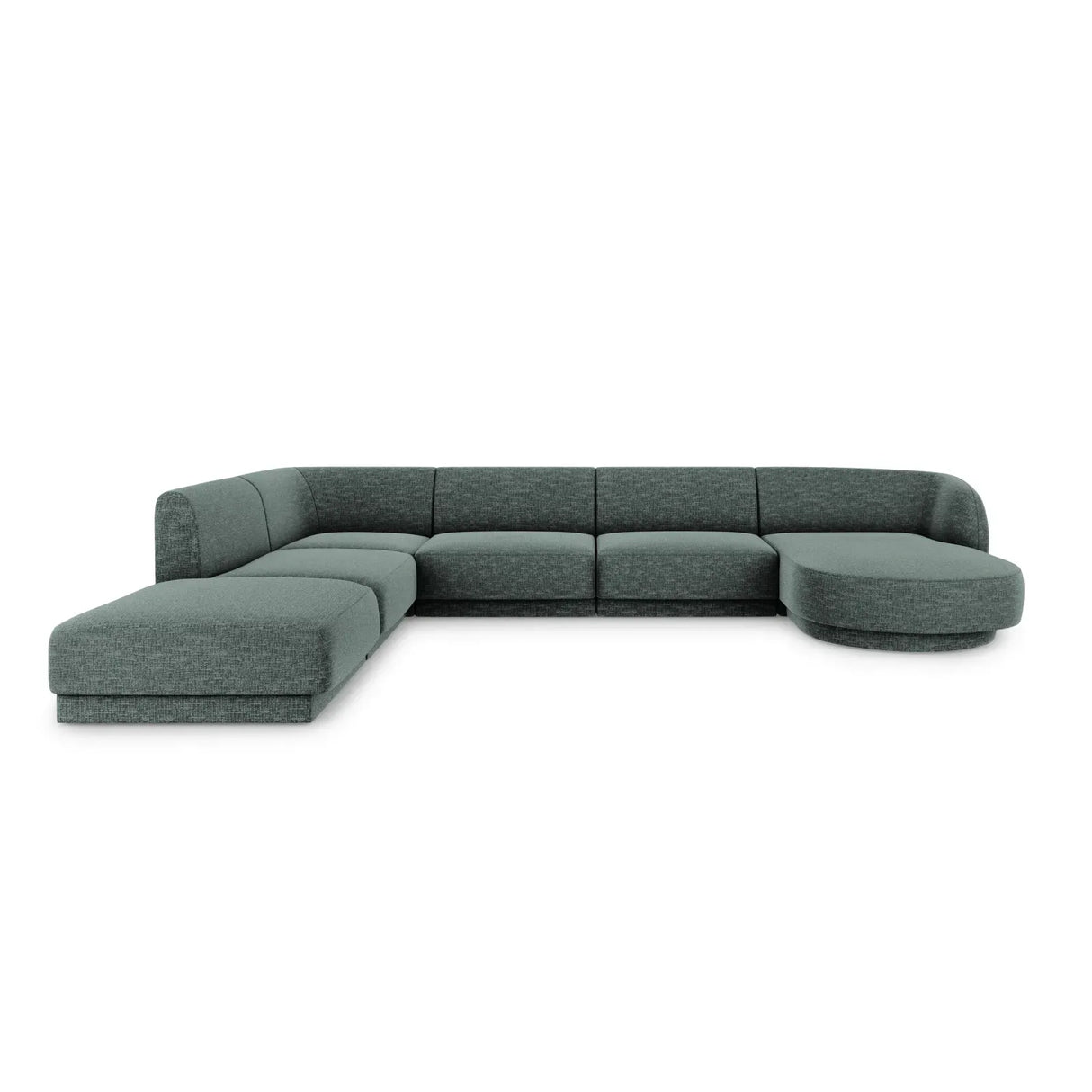 Miley 6-Sitzer Panorama-Sofa Links mit Bezug aus Chenille, 330x255 cm - ZEN ZONE Furniture