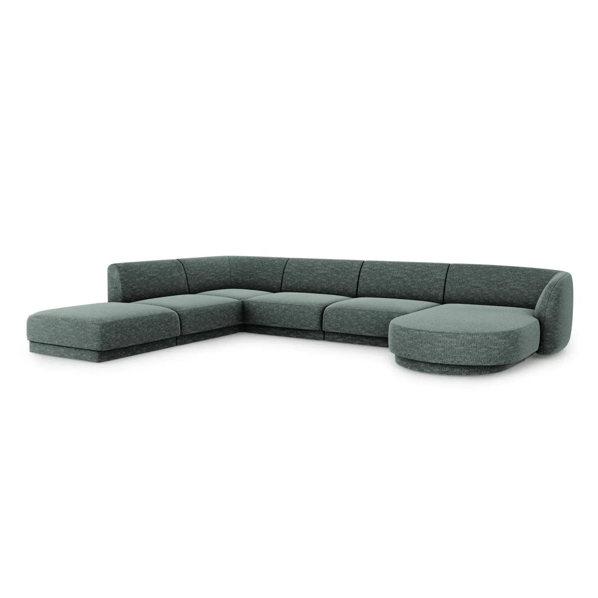 Miley 6-Sitzer Panorama-Sofa Links mit Bezug aus Chenille, 330x255 cm - ZEN ZONE Furniture