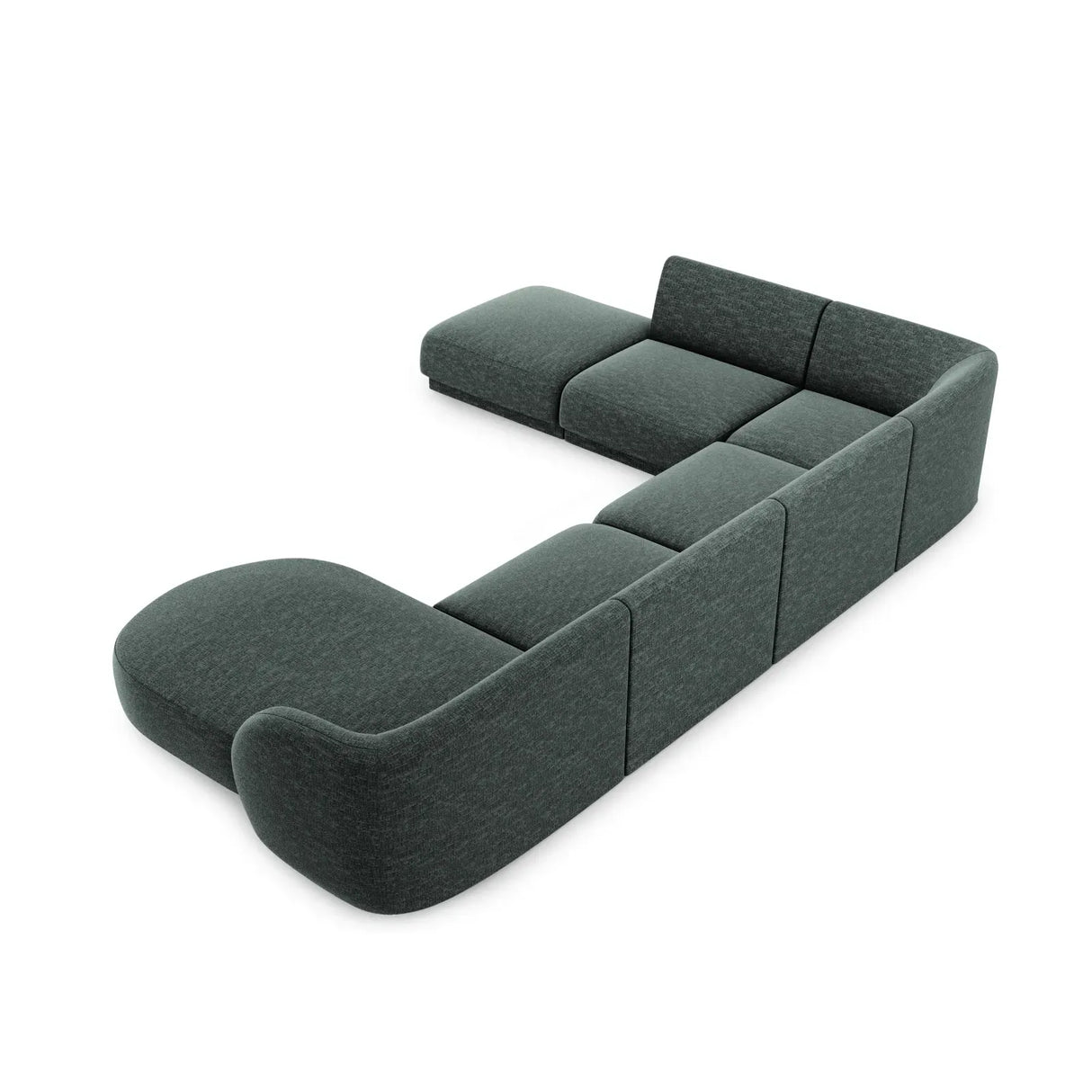 Miley 6-Sitzer Panorama-Sofa Links mit Bezug aus Chenille, 330x255 cm - ZEN ZONE Furniture