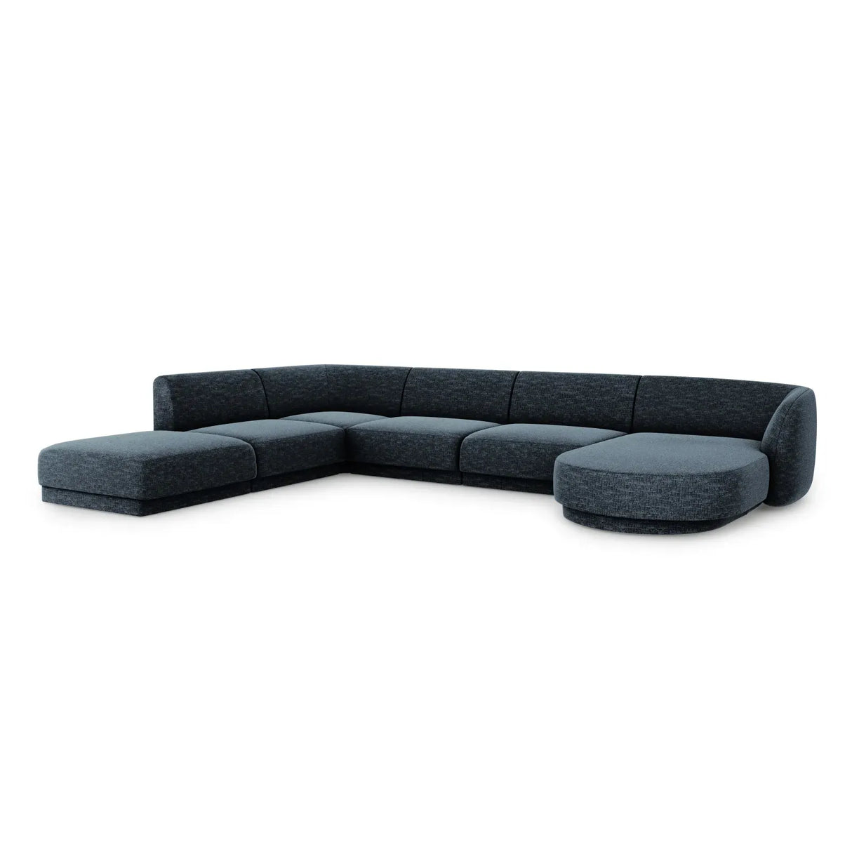 Miley 6-Sitzer Panorama-Sofa Links mit Bezug aus Chenille, 330x255 cm - ZEN ZONE Furniture