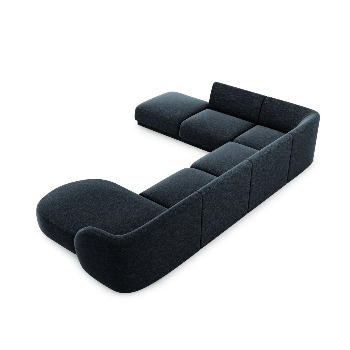 Miley 6-Sitzer Panorama-Sofa Links mit Bezug aus Chenille, 330x255 cm - ZEN ZONE Furniture