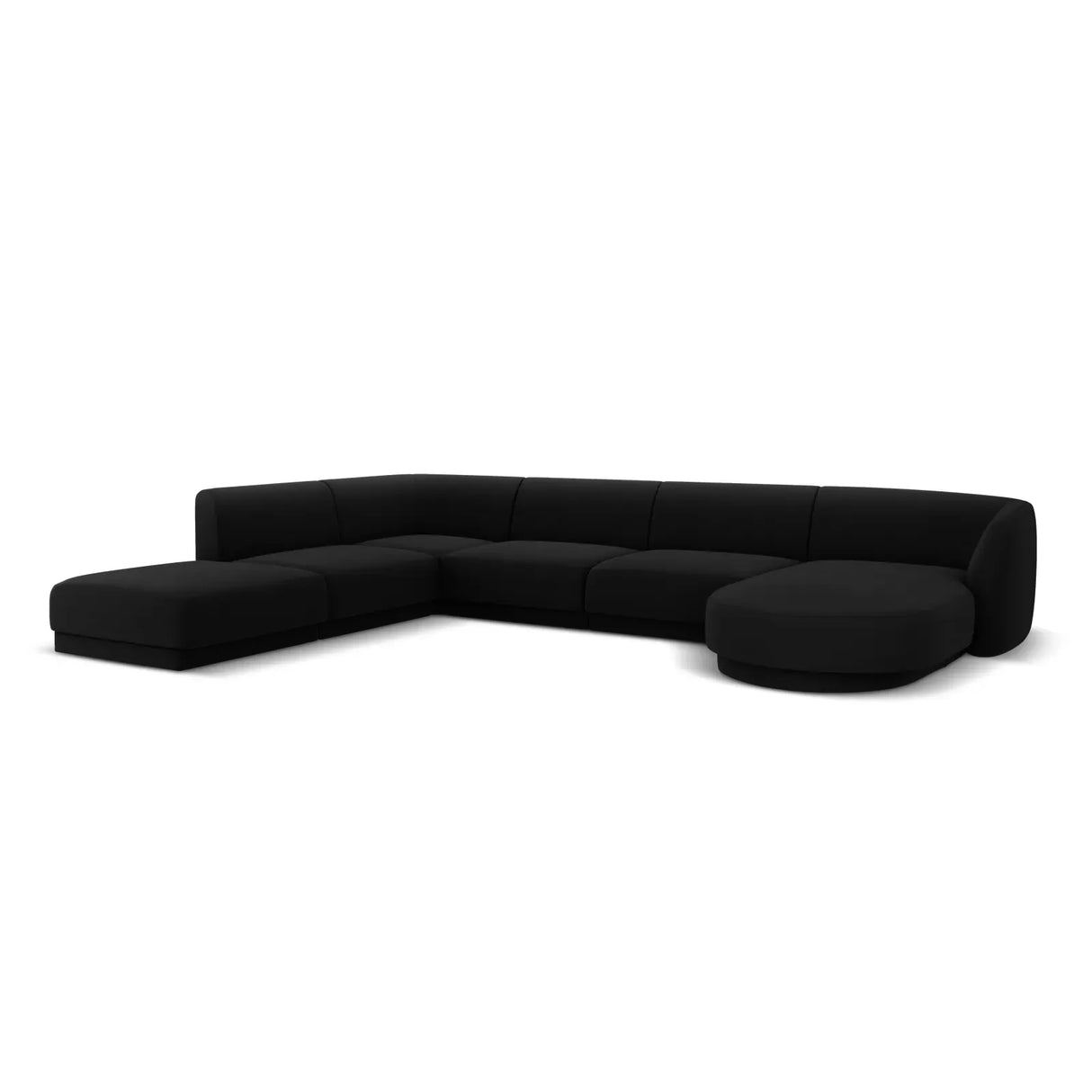 Miley 6-Sitzer Panorama-Sofa Links mit Bezug aus Samt oder Boucle, 330x255 cm - ZEN ZONE Furniture