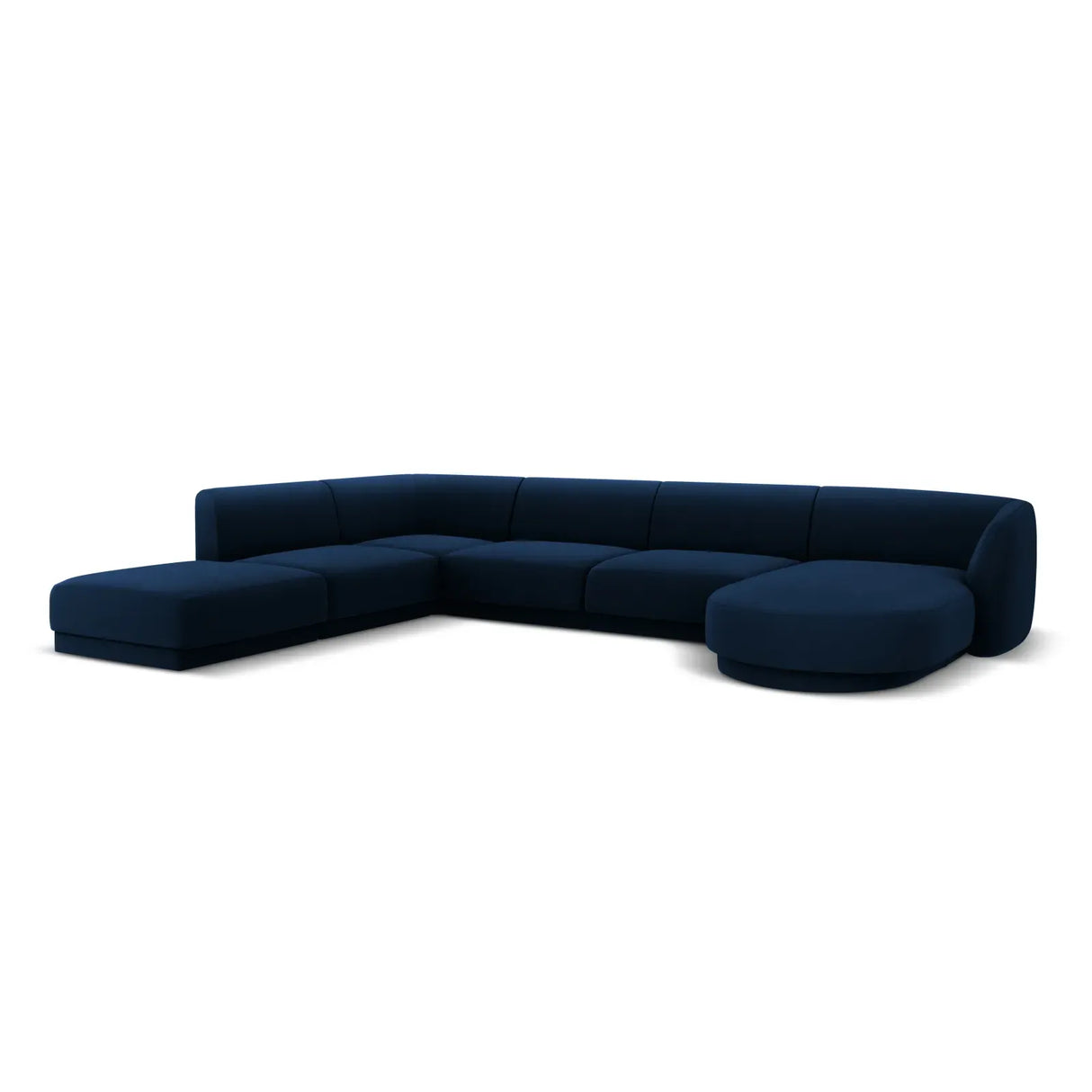Miley 6-Sitzer Panorama-Sofa Links mit Bezug aus Samt oder Boucle, 330x255 cm - ZEN ZONE Furniture