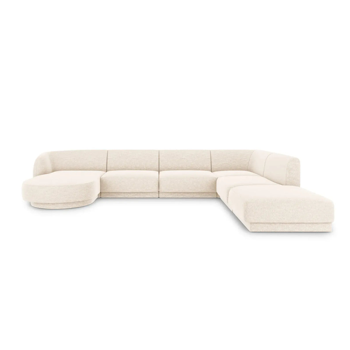 Miley 6-Sitzer Panorama-Sofa Rechts mit Bezug aus Chenille, 330x255 cm - ZEN ZONE Furniture