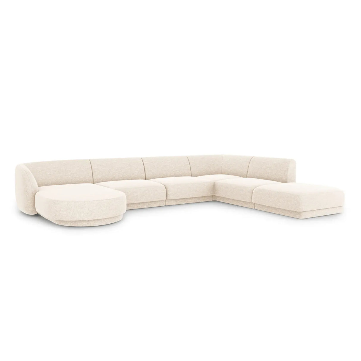 Miley 6-Sitzer Panorama-Sofa Rechts mit Bezug aus Chenille, 330x255 cm - ZEN ZONE Furniture