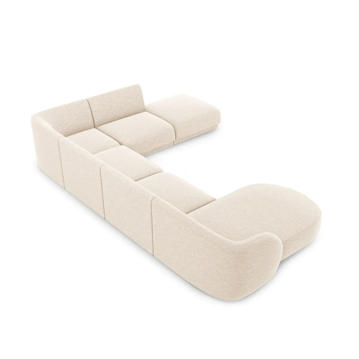 Miley 6-Sitzer Panorama-Sofa Rechts mit Bezug aus Chenille, 330x255 cm - ZEN ZONE Furniture